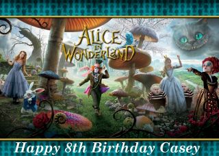 Various Alice in Wonderland Rectangular Edible Icing Sheet Cake 