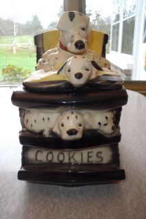 Vintage McCoy Dalmations in Rocking Chair Cookie Jar Excellent 