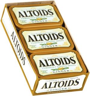 New Altoids Curiously Strong Mints Ginger 1 76 Ounce Tins Pack of 12 