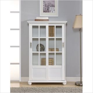 Altra Bookcase with Sliding Glass Doors in High Gloss White 9448096 