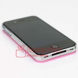 Aluminum Metal Skin with Plastic Hard Case Cover for Apple iPhone 4 4G 