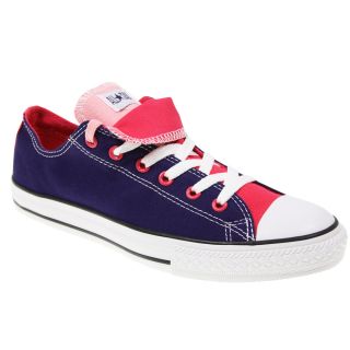 Converse All Star 632566 Double Tongue Blue Canvas Lo Top Trainers 