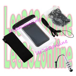 White Waterproof Case Bag Earphone for iPhone iPod Touch PDA Phone 
