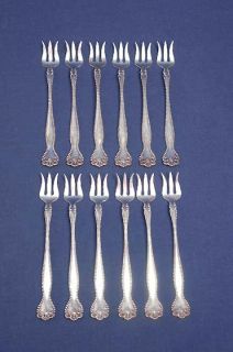 Alvin Sterling Silver Raleigh 12 Cocktail Seafood Oyster Forks No 