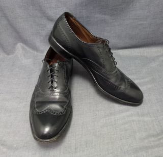 Allen Edmonds Black Mens Lace up Dress Shoe 10 5 Leather Marlow 