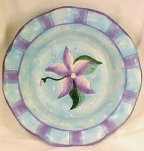 alyssa purple flower on blue ruffled bowl himark