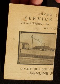 1930s Service Coal Co Jeddo Coal Gross Allentown PA