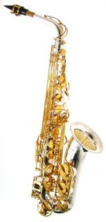 Noteworthy Silver Plated Alto Sax With Brass Keys