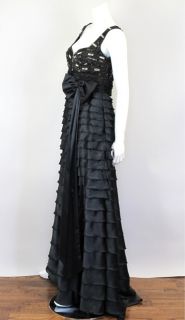 37 471 TONY WARD at SOCIALITE AUCTIONS sz38 Black Evening Gown