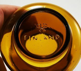Amber Jar With Crystal Spoon Marked Finland