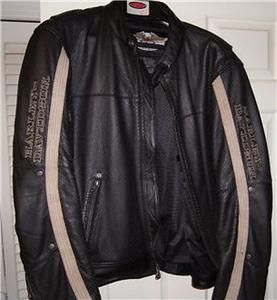   Davidson Leather Jacket Perforated Ambler 3XL 97091 06VM Mint