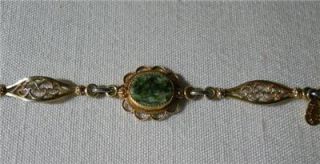 AMCO Vintage Bracelet. Green Stones. 1/20 14K  GF