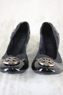 Tory Burch Ambrose Black Leather Ballet Flats Size 8 5 Belted Reva 