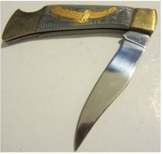    Eagle Inlay Folding Lock blade Pocket Knife American International