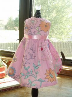 Pink Floral Dress Fits 18 American Girl Doll Clothes