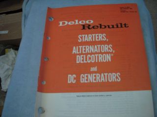 1968 Delco Remy Starters Alternators Delcotron Generators Vintage 