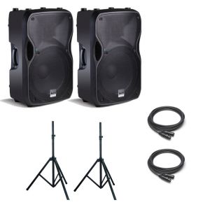 Alto TS110A Active 10 Speakers Speaker Stands 20 XLR Cables Package 