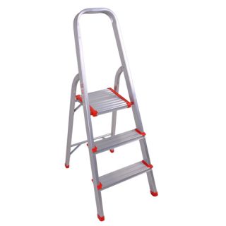 Folding 3 Step Aluminum Ladder Stepstool Stepladder EN131 Stool 