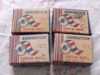Vintage 4 Boxes SUPER NU MATIC PAPER BUSTER AMMUNITION 18 rolls