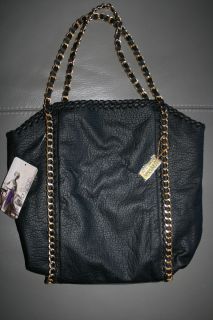 Amrita Singh ‘MIA’ Black Gold Chain Embellished Tote Handbag Brand 