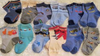 New 12 Pair 1 Dozen Colorful Baby Boys Crew Socks Size 18 24 Months 