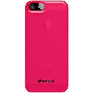 Apple iPhone 5 Pink Soft Gel TPU Case Amzer Gloss Skin Fit Cover 
