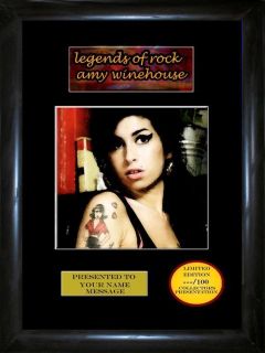 Personalised Edition Amy Winehouse Framed Presentation