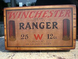 Winchester Ranger Shot Shell Wood Ammo Box 11x7x4