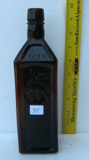 Antique Bitters Bottle Doyles Hop Bitters 1872Rich Reddish Amber 