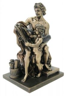 Greek Poet Anacreon Cupid Statue Bronze Figurine Angel