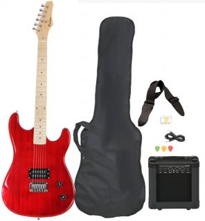 Beginner Electric Guitar Package Amp Case Strap Picks Tuner Starter 
