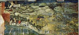 Postcard Ambrogio Lorenzetti 1319 1348 Life in The Countryside 