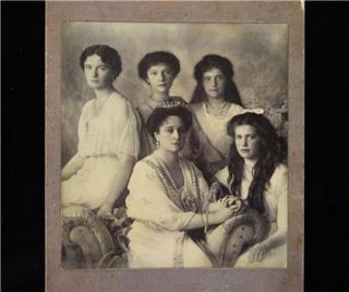 Antique Russian Photo Tsarina Alexandra & Daughters Tsar Nicholas II 