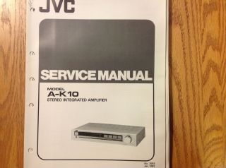 Service Manual for JVC Stereo Integrated Amplifier A K10
