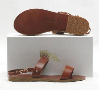 New $195 Ancient Greek Sandals Two Band Flat Sandal