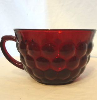 Vintage Depression Anchor Hocking Royal Ruby Red Bubble Glass