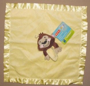 Fisher Price Yellow Monkey Security Blanket Lovey Brown Precious 