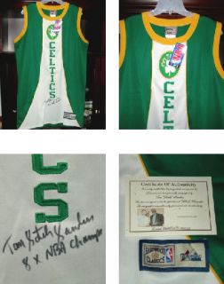 Tom Satch Sanders Autographed Jersey Celtics w Proof