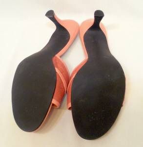 Andrew Geller 2 Tone Coral Slides Open Toe 3 Heels Sandals Womens 