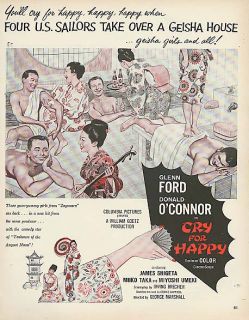 Glenn Ford Donald OConnor Cry for Happy Movie Ad 1961