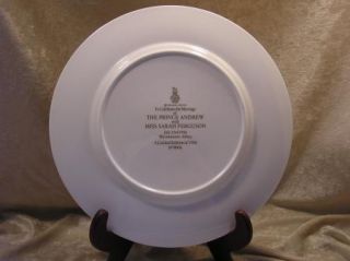 Prince Andrew Sarah Ferguson Commemorative Wedding Plate Royal Doulton 