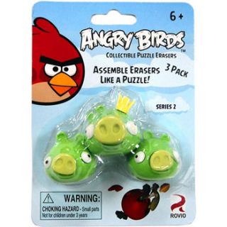 Angry Birds Puzzle Erasers   3 Pack   KING PIG & 2 PIGLETS