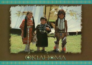   Native American Indian Children Anadarko Oklahoma Postcard
