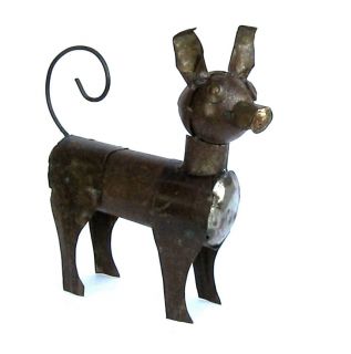 Yard Art Metal Chihuahua Dog Sculpture Animal Figure
