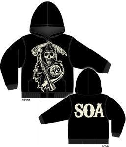 Sons of Anarchy Grim Reaper Hoodie SOA SAMCRO Hoodie sweat Shirt Small 