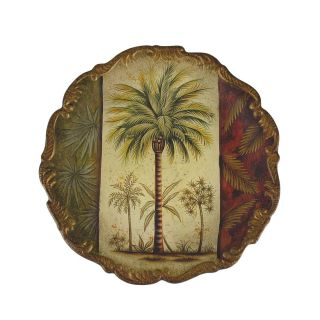 Set of 4 Tropical Palm Tree Motif Decorative Plates