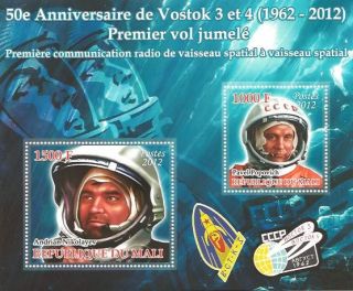 VOSTOK Missions Anniversary Astronauts 2 Stamp Mint Set 13H 276