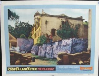 GARY COOPER BURT LANCASTER ORIGINAL VERA CRUZ U.S. WESTERN LOBBY CARD 