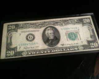 1950 C ANDREW JACKSON 20 DOLLAR BILL FEDERAL NOTE US CURRENCY SMALL 