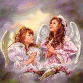 Angels Prayer by Sandra Kuck Two Little Girl Angels
